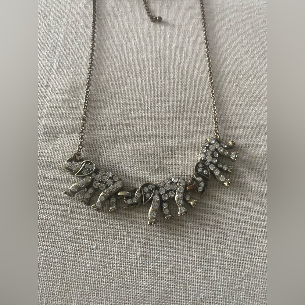 Unique Boutique Find: Rhinestone "Elephant Parade" Statement Necklace
